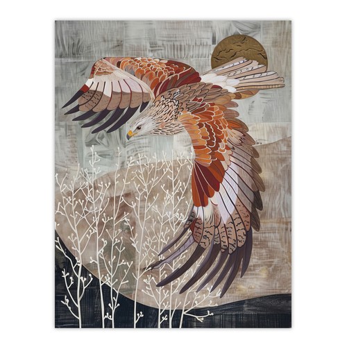 Red kite flight stylised - red,