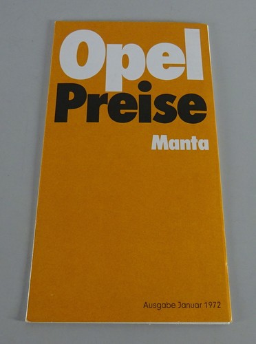 Price list brochure - list/brochure, opel