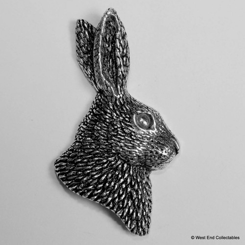 Rabbit head pewter pin - pin, brooch