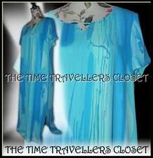 Mandy Marsh Blue Abstract Split Midi Calf Tie Dress Lined UK 18 EUR 46  US 14