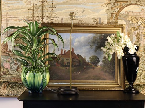 Tall vintage brass slim swan - vintage,