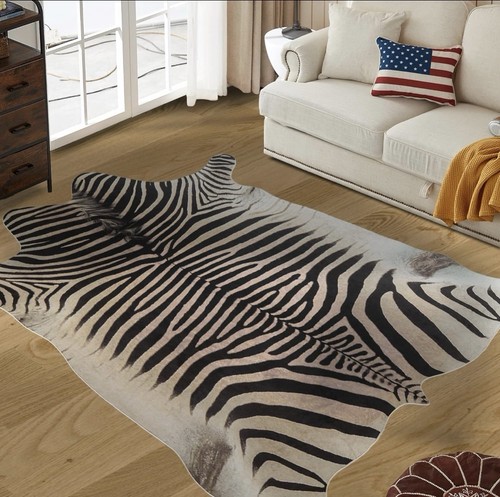 Zebra area rug - zebra, skin