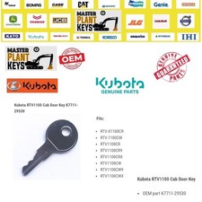 Kubota RTV1100 Cab Door Key OEM part K7711-29530 Master Plant Keys