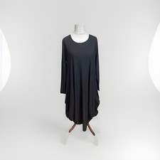 Ralston Size Small Cocoon Dress Black Jersey Pockets Lagenlook