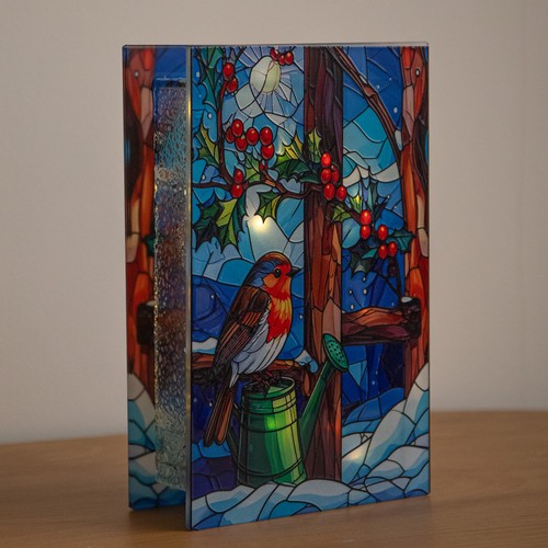 Robin stained glass - robin,