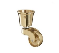 1" 25mm Round Cup Furniture Castors | Brass Or Chrome Wheel Castor