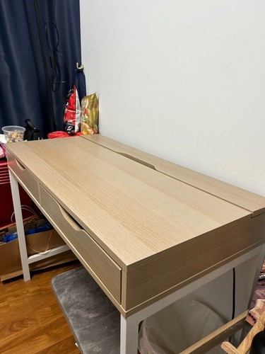Ikea alex desk white - ikea, stained