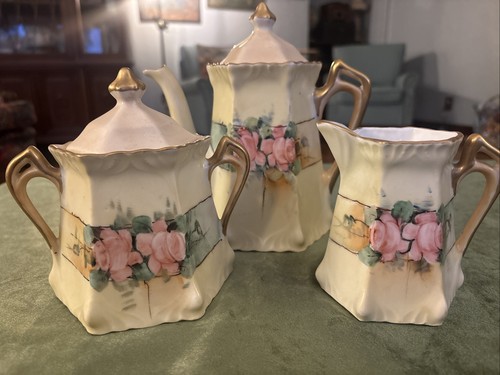 Vintage coffee tea set - vintage, pink