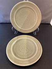 Bernard Leach Decorated Studio Pottery Oak Leaf Plates C1940-50