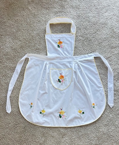 Vintage cotton bib - bib, white