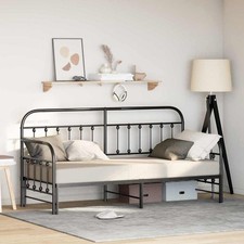 WALPLUS Daybed Frame with Trundle Black 80x200 cm Steel Durable Frame