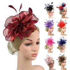 Hat Wedding Fascinator Hats Feather Flower Headband Headwear Cocktail Tea Party
