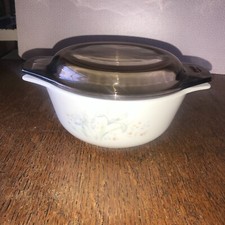 JAJ Pyrex Blue Iris Casserole