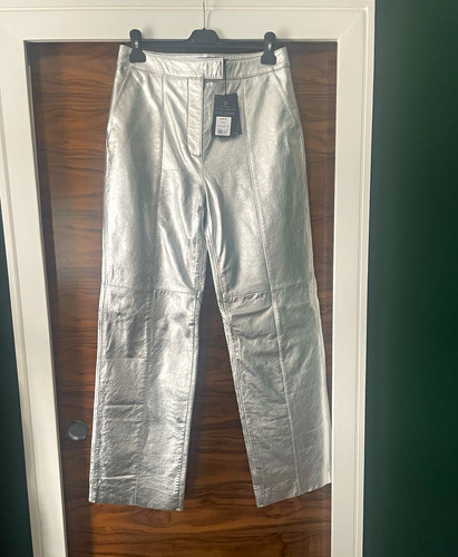 Mint silver metallic leather - mint,