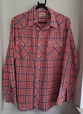 Vintage 80s Country Squire  Check Western Cowboy Shirt Snaps 48"-122cm L (94WR)