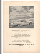 1958 Oldsmobile 98 Holiday Coupe ORIGINAL PRINT AD  6 1/2" x 9"  "Rocket Engine"