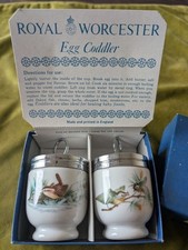 Royal Worcester Egg Coddler Set Birds