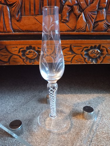 Vintage glass floral etched - vintage,