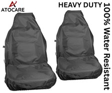 New GREY Heavy Duty 100% Waterproof Easy Clean Car Van Driver Seat Covers 1+1