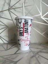 Greys Anatomy Inspired 24oz Custom Cold Cup, Meredith Grey, Grey sloan hospital