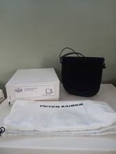 Peter Kaiser, Made In Germany Vintage Bag, Saddle Bag, Black, Suede Satin