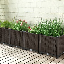 Large Plastic Trough Garden Raised Bed Outdoor Vegetable Planter Flower Box UK