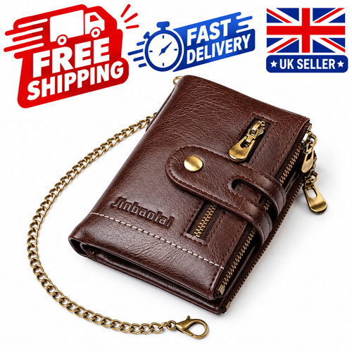 Leather wallet men - leather, rfid