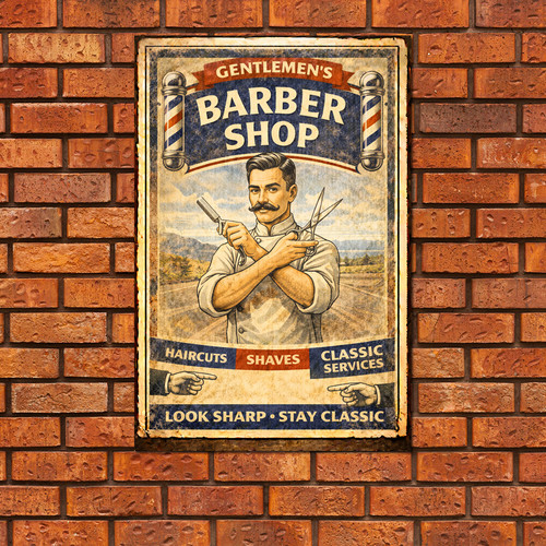 Vintage barber shop aluminium - vintage,