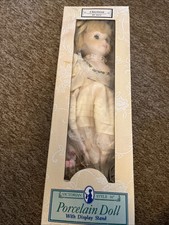 regency fine arts porcelain doll with display stand Victorian style 