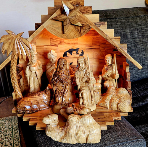 Wooden nativity scene set - ,