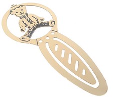 Teddy Bear Brass Etched Bookmark & Gift Bag