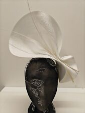 white large straw fascinator