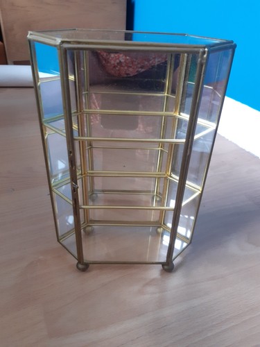 Glass metal display cabinet - metal,