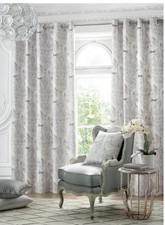 Laura Ashley Tregaron Silver Eyelet curtains 64 x 90 in (162 x 229 cm) Lined