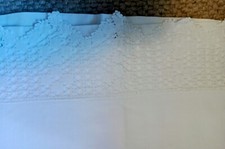 White Cotton and Lace Vintage Large Bolster Pillow Case Victoriana