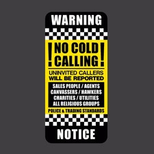 No Cold Calling No Canvassers 45x95mm Sticker - Letterbox, Front Door Sign