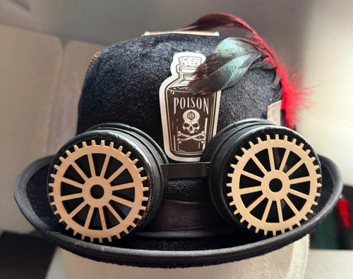 Steam punk velour bowler - steam,