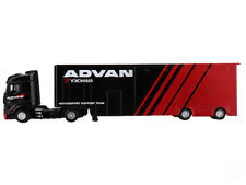 Mercedes-Benz Actros with Racing Transporter Red and Black ADVAN 1/64