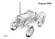 Vintage Wee Grey Massey Ferguson Tractor TE20 CUTAWAY SALES BROCHURE/POSTER A3