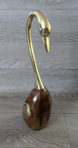 Brass metal swan bird figurine - brass,