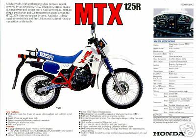 Honda brochure mtx125 - honda, mtx125r