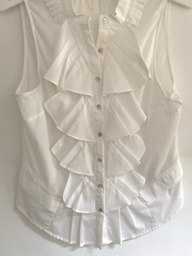 Zara cotton blend frilled - frilled, top