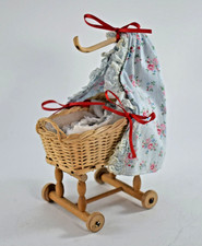 VINTAGE MINIATURE WICKER BABY