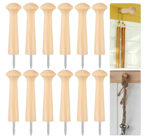 12pcs wooden shaker peg hooks - 12pcs,