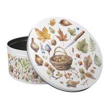 Woodland Large Cake Tin - Nature Themed Round Metal Storage Gifts for Baking
