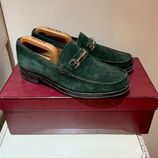 mens Bally green suede shoes (box, stretcher) EU39