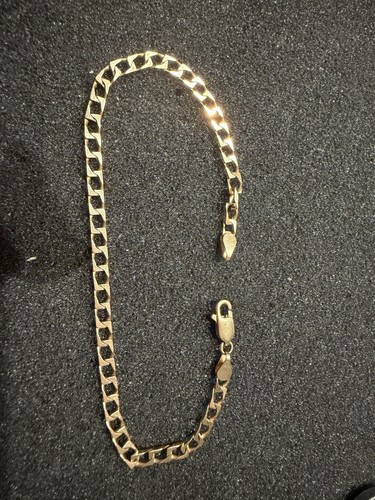 9ct gold hallmarked flat - 9ct, curb