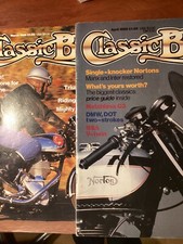 Classic bike magazines x2 March April 1986 Norton Inter Indian velo BSA V twin