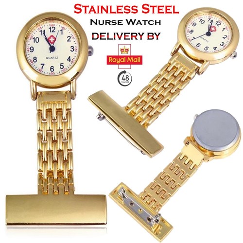 Stainless steel nurse watch - stainless,