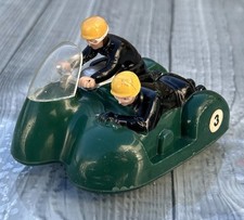 Rosenthal Motorcycle Combo Racing Sidecar Green Vintage Plastic Friction Drive